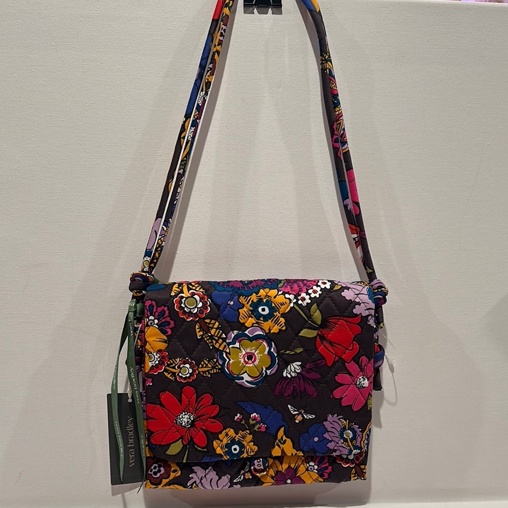 NWT Vera Bradley Baird Hipster Colorful Bouquet Crossbody/Shoulder Bag.